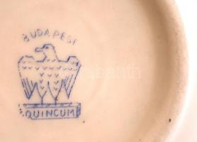 Soproni látképes Aquincumi porcelán tálka, matricás, jelzett, kis kopásnyomokkal, d: 9,5 cm