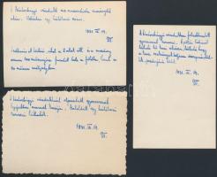 1931 A biatorbágyi viadukton felrobbantott gyorsvonat roncsai, 3db fotó verzón feliratozva, 6x9cm