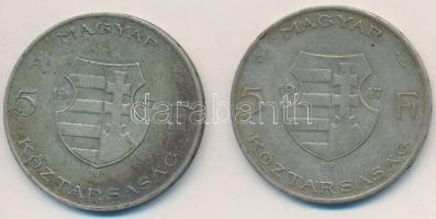 1947. 5Ft Ag "Kossuth" (2x) T:2-,3