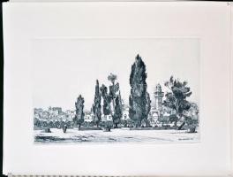 Zádor István 7 darab eredeti rézkarca Jeruzsálemről. Számozott album. Szolnok, 1995. Viktoria Kft. 1...