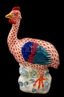 Herendi porcelán pikkelymintás pulyka, kézzel festett, hibátlan, jelzett, m: 20,5 cm