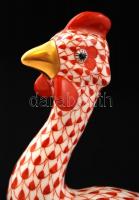 Herendi porcelán pikkelymintás pulyka, kézzel festett, hibátlan, jelzett, m: 20,5 cm