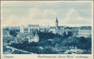 Veszprém, az Angolkisasszonyok 'Sancta Maria' Intézetének jó állapotú, 21 lapos leporello ...