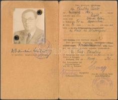 1944 Igazolvány Svéd Kir. Követségi tisztviselő vagy családtagja részére, arcképes, 17x10cm