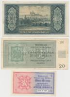 Német 3. Birodalom / Cseh-Morva Protektorátus 1940. 1K + 1944. 20K + Csehszlovákia 1945. 100K T:II,I...