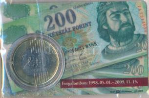 2009. 200Ft első napi veret plasztikkártyával T:1