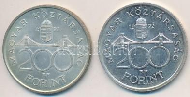 1992-1993. 200Ft Ag "MNB" (2x) T:2