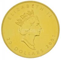 Kanada 2001. 20$ Au II. Erzsébet (15,6g/0.999) T:2 Canada 2001. 20 Dollars Au Elizabeth II (15,6g/0.999) C:XF