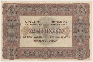 1920. 5000K "Orell Füssli Zürich" piros sorozat- és sorszám T:III kis szakadás
Hungary 19...