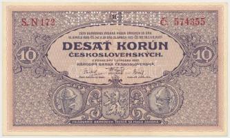 Csehszlovákia 1927. 10K "SPECIMEN" perforációval T:I-,II Czechoslovakia 1927. 10 Korun with "SPECIMEN" perforation C:AU,XF