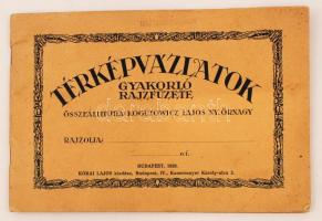 1928 Térképvázlatok gyakorló rajzfüzete. Összeáll.: Kogutowicz Lajos. Bp., Kókai Lajos. Tiszteletpéldány bélyegzővel. Kicsit kopott papírkötésben, egyébként jó állapotban.