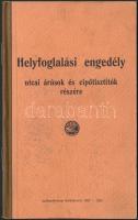 1932 Helyfoglalási engedély utcai árusok és cipőtisztítók részére köszörülés céljából, pp.:12, 16x12cm