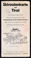 cca 1930 Skiroutenkarte von Tirol. Blatt I., a tiroli síútvonalak domborzatárnyékolt térképe, német,...