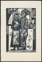 Józsa János (1936- ): Kurázsi mama sorozat (7db). Linó, papír, jelzés nélkül, 18×12 cm