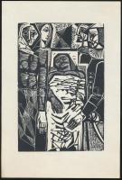 Józsa János (1936- ): Kurázsi mama sorozat (7db). Linó, papír, jelzés nélkül, 18×12 cm