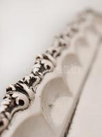 Ezüst (Ag.) tálca, díszes peremmel, jelzett, mesterjeggyel (F.F.), nettó:1580 g,  37×42 cm