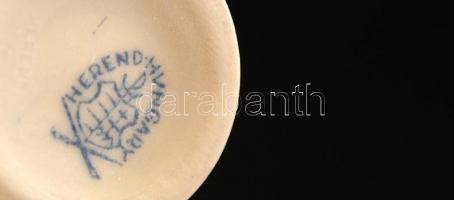 Herendi Viktória mintás fogpiszkálótartó, kézzel festett, jelzett, hibátlan, m:5 cm