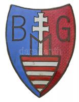 ~1920-1930. BMG zománcozott Br iskola jelvény (30x37mm) T:2