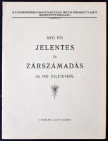 1927 Kunszentmiklós-Dunapataji helyi érdekű vasút részvénytársaság XXVI. évi jelentés és zárszámadás az 1927 üzletévről, 30x23cm