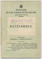 1937. "Magyar Általános Hitelbank Soproni Fiókja" betétkönyv, kitöltött oldalakkal és bélyegzésekkel