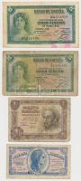 Spanyolország 1925. 100P + 1928. 25P + 1931. 50P + 1935. 5P (2x) + 1937. 50c + 1951. 1P T:vegyes
Sp...