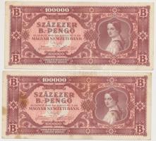 1946. 100.000BP (6x) + 1.000.000BP (2x) T:II-,III