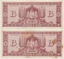 1946. 100.000BP (6x) + 1.000.000BP (2x) T:II-,III