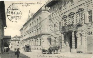 Nagyszeben, Hermannstadt, Sibiu, Sporer utca, Magyar Királyi Főgimnázium / street, grammar school (EK)