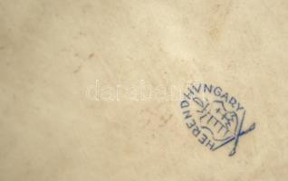 Herendi Viktória mintás hamutartó, kézzel festett,  jelzett, kopott aranyozás, d:14,5 cm