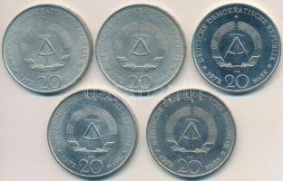 NDK 1972A 20M Cu-Ni "Wilhelm Pieck" (5x) T:2
GDR 1972A 20 Mark Cu-Ni "Wilhelm Pieck&...