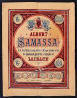 cca 1890 Albert Samassa harangöntő prospektus képekkel / Bell caster booklet with pictures 23p.