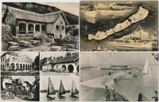 22 db főleg MODERN magyar fekete-fehér városképes lap / 22 mostly modern Hungarian black and white t...