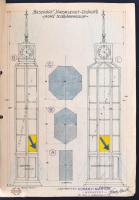 Korányi Márton (?-?): Bsz.K.R..T. Járdaszigetet Világító "Koke" Lámpa-Oszlop, színezett tu...