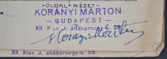 Korányi Márton (?-?): Bsz.K.R..T. Járdaszigetet Világító "Koke" Lámpa-Oszlop, színezett tu...