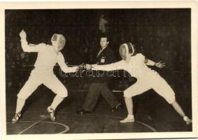 3 db MODERN sport lap; női tőrvívás, Testnevelési Főiskola tornaterme, Magyar-Francia úszóverseny / ...