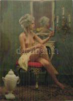 Erotic nude, dimensional postcard - 3 postcards