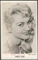 Frieda Linzi belga énekesnő aláírása fényképén