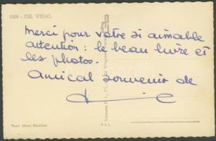 Gil  Vidal francia filmszínész aláírása fényképén