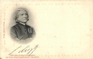 Liszt Ferenc és aláírása / Franz Liszts eigenhändiger Unterschrift