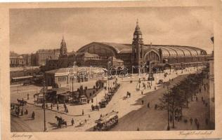 Hamburg, Hauptbahnhof / railway station, tram (small tear)