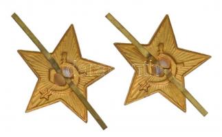 Szovjetunió DN "Vörös Csillag" zománcozott fém katonai sapkajelvény (2x) T:2
Soviet Union...