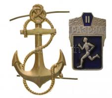 Szovjetunió DN 2db klf jelvény, egyik zománcozott, sport és tengerész jelvény T:1- Soviet Union ND 2pcs of diff badges, one is enamelled, sport and marine badge C:AU
