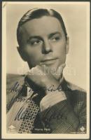 Hans Holt német filmszínész aláírása fényképén