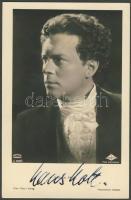 Hans Holt német filmszínész aláírása fényképén