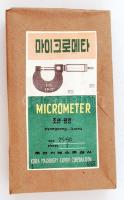 Észak-koreai mikrométer fa dobozban. Bontatlan (!)/ North Korean micrometer in wooden box, brand new
