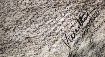 Kmetty jelzéssel: Öregúr, szén, papír, fa keretben, 56×41,5 cm