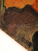 Kádár jelzéssel: Nő galambbal, olaj, farost, 54×42,5 cm