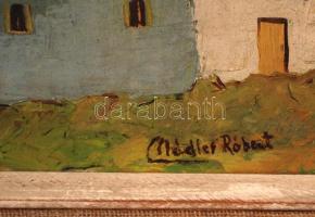 Nádler jelzéssel: Alpesi táj, olaj, farost, fa keretben, 21,5×32 cm