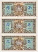 1945. 100.000P (3x) sorszámkövetők T:I-