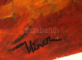 Hincz jelzéssel: Virágok, olaj, farost, 50×70 cm